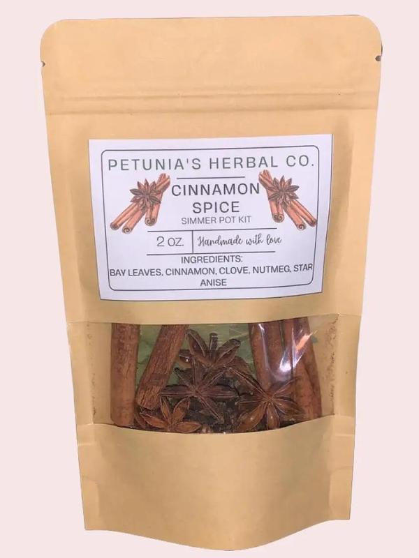 Cinnamon Spice Simmer Pot Mix | Herbal Simmer Pot Kit | Organic Stovetop Potpourri | Christmas Gift | Non-Toxic Fragrance | Room Perfume | Freshener pots