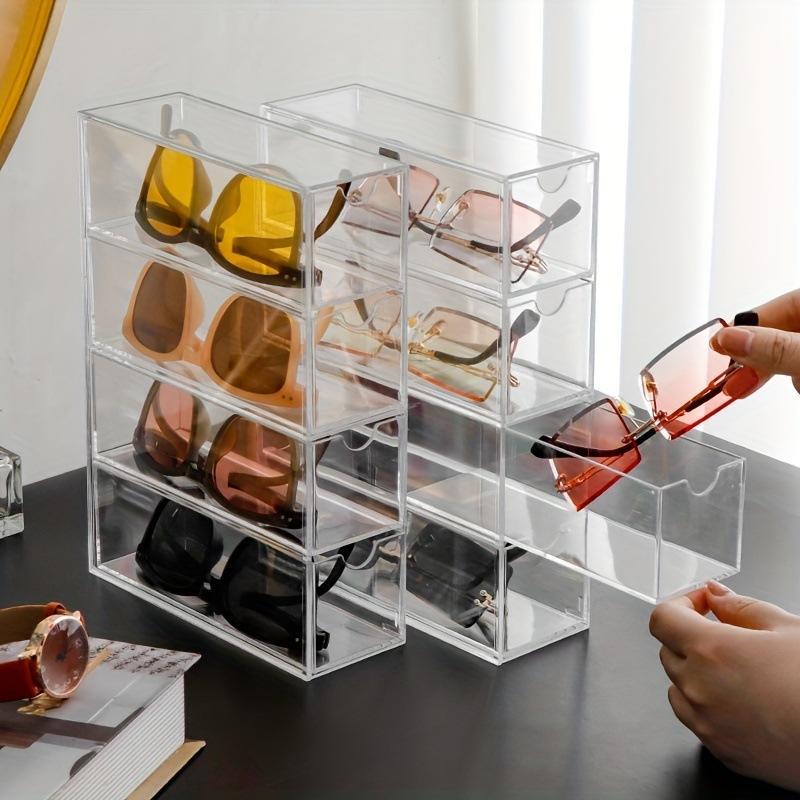 Clear Sunglasses Drawer Divider, 1 Count Multi-layer Transparent Dust-proof Sunglasses Storage Box, Home Organizer for Living Room Bedroom Office