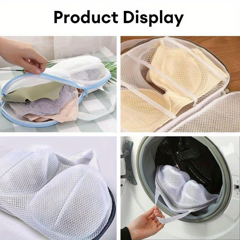 1 count Lightweight Fabric Zipper Underwear Washing Bag - Portable Anti-Deformation Laundry Organizer for Bras, Delicates, and Household Items - Perfect for Washing Machine, Bedroom, and Laundry Room Storage-4