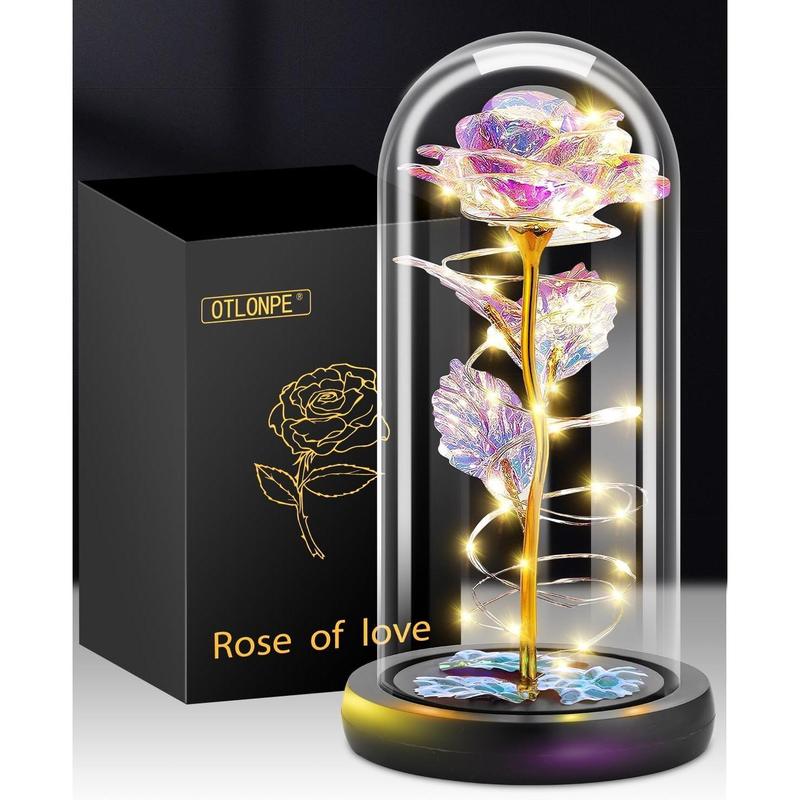 Rose Flower Gifts for Women,Mothers Day Flowers Gifts for Mom Wife from Daughter Son Husband,Birthday Gifts for Women Best Friend Her Girlfriend,Glass Rose Grandma Mom Gifts for Mothers Day Decor Decorative