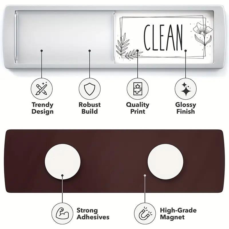 Stylish Dishwasher Magnet, 1 Count Clean & Dirty Sign Magnet, Practical Kitchen Gadgets, Kitchen Decor