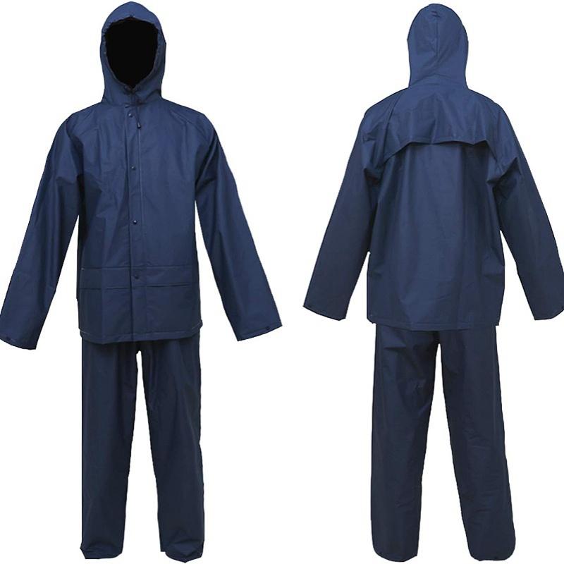 Ultra-Lite Rain Coat with Pants for Men Women Waterproof Rain Suit for Sport(Navy)