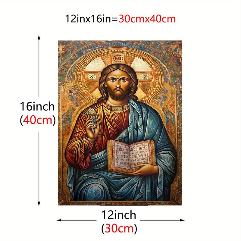 Eastern Orthodox Jesus Christ Oil Painting Poster , Decorative Wall Art for Home, Office, or Hotel rimless