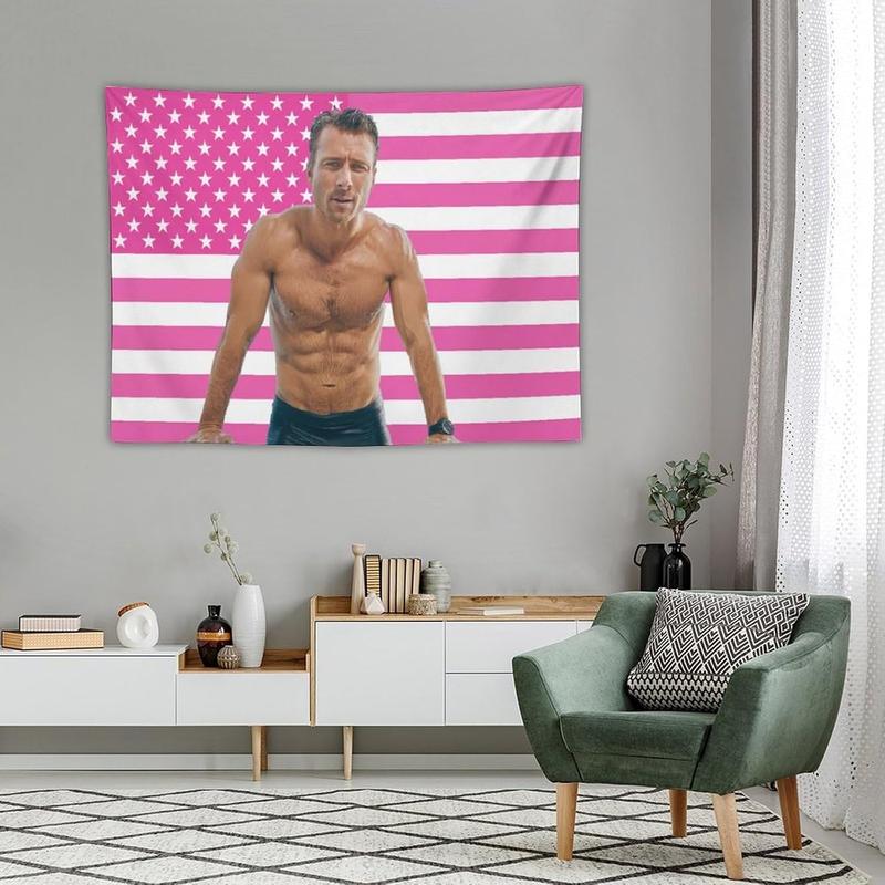 GHGDFSD Glen Star Powell National Flag Poster Dormitory Living Room Bedroom Interesting Tapestry Indoor And Outdoor Decorative Wall Aesthetic Fashion