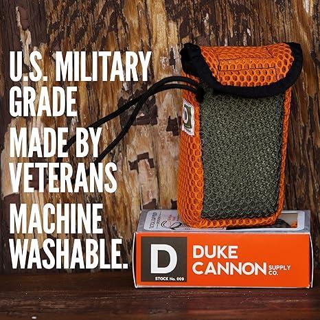 Duke Cannon Supply Co Tactical Scrubber Soap Pouch - U.S. Military-Grade, Coarse and Soft Mesh, 550 Paracord, Shower Hygiene Essential for Men's Bar Soap