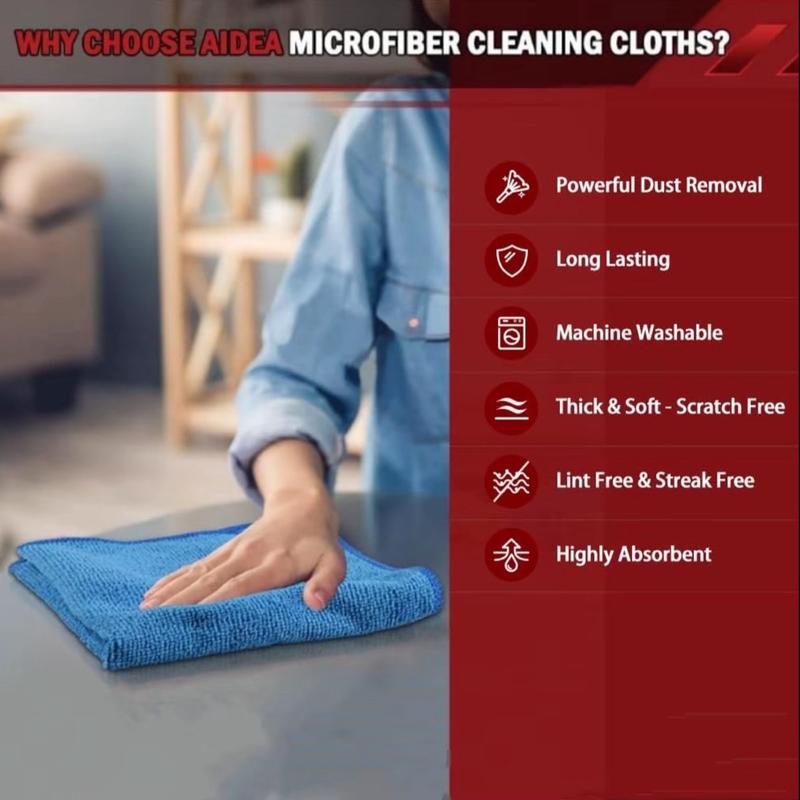 50 Pack Microfiber Cleaning Cloths for Cars, SUVs, House, Kitchen, Window - Premium All-Purpose Absorbent Cleaning Towel