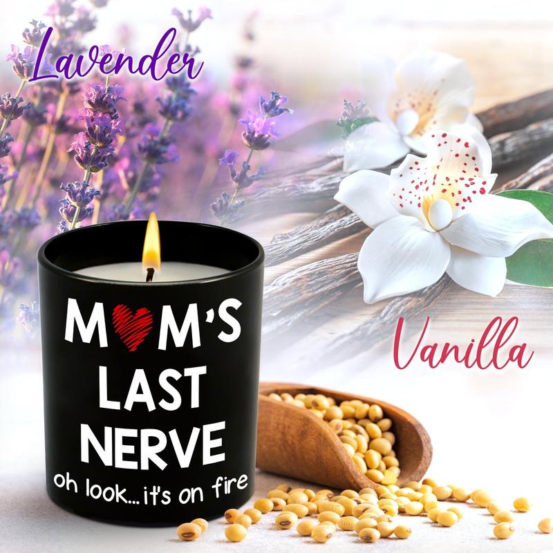 Mom's Last Nerve Candle for Mom from Daughter, Son - Mothers Day, Christmas, Birthday Gifts for Stepmom, Bonus Mom - Aroma Candle Decoration Lavender