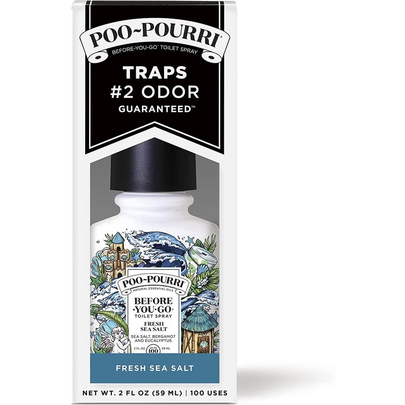 Poo-Pourri Before-You-Go Toilet Spray, Fresh Sea Salt, 2 Fl Oz - Sea Salt, Bergamot and Eucalyptus Poo-Pourri