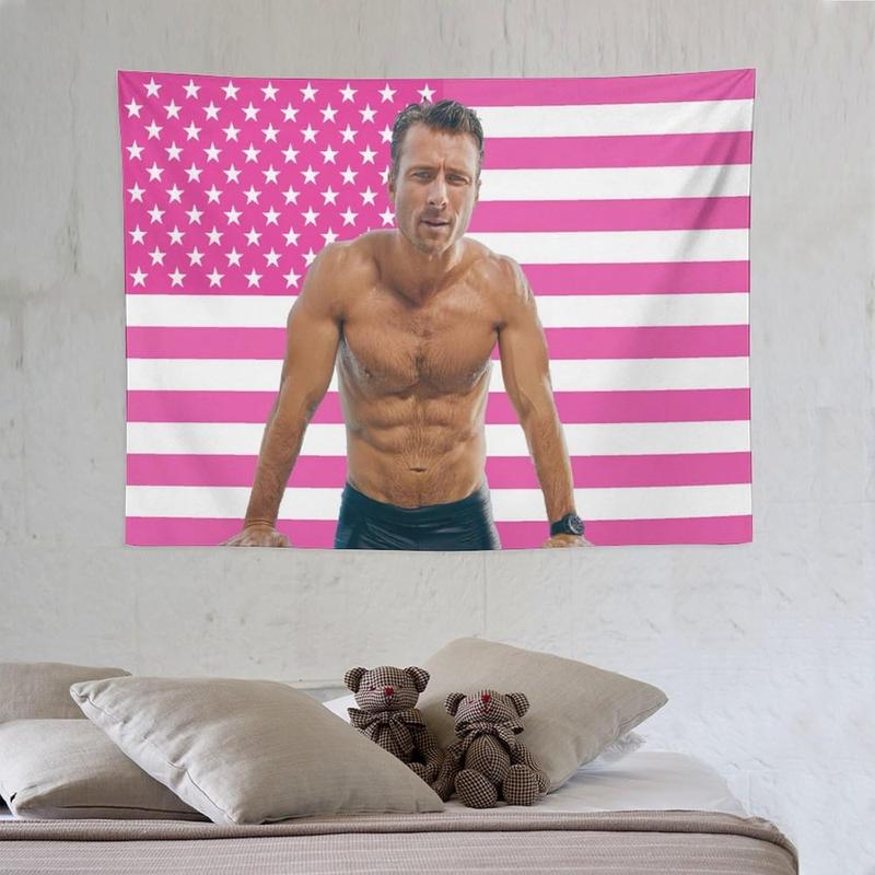 GHGDFSD Glen Star Powell National Flag Poster Dormitory Living Room Bedroom Interesting Tapestry Indoor And Outdoor Decorative Wall Aesthetic Fashion