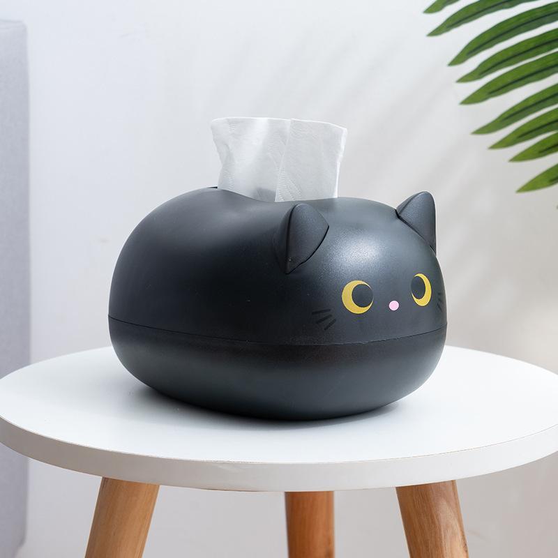 Cute Cat Design Tissue Box, 1 Count Creative Desktop Tissue Holder, Tissue Storage Box for Home Office Bathroom, Home Organizer