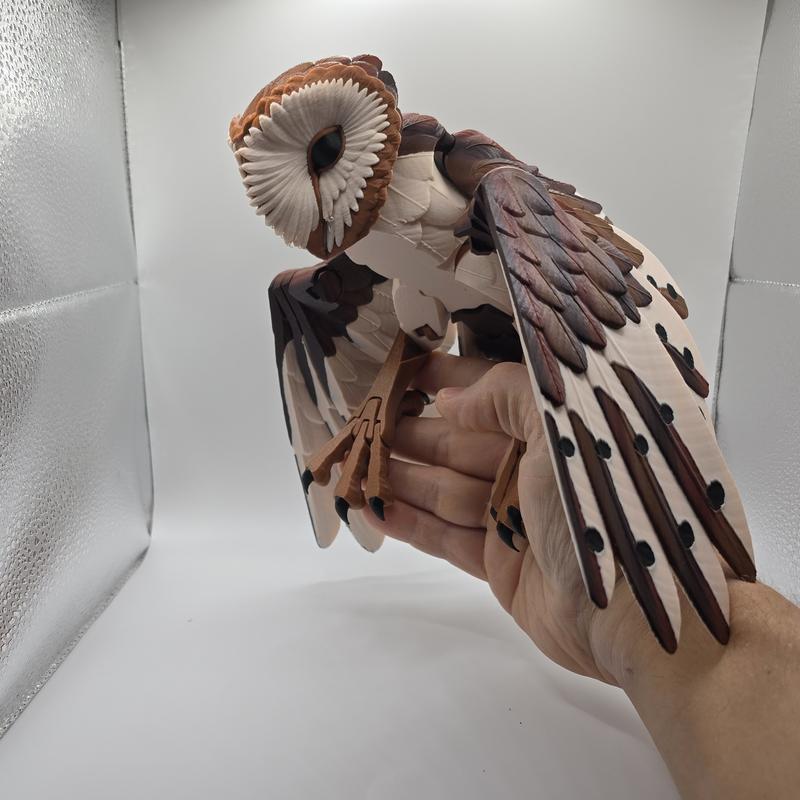 3d Printed articulating Barn Owl