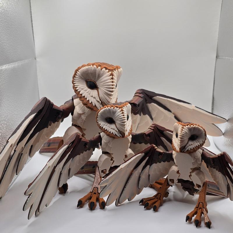 3d Printed articulating Barn Owl