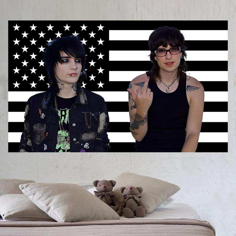 Black American Flag Johnny Tapestry, 3X5 ft. Funny Jake Flag, Suitable For Bar College Music Party Decoration Flag