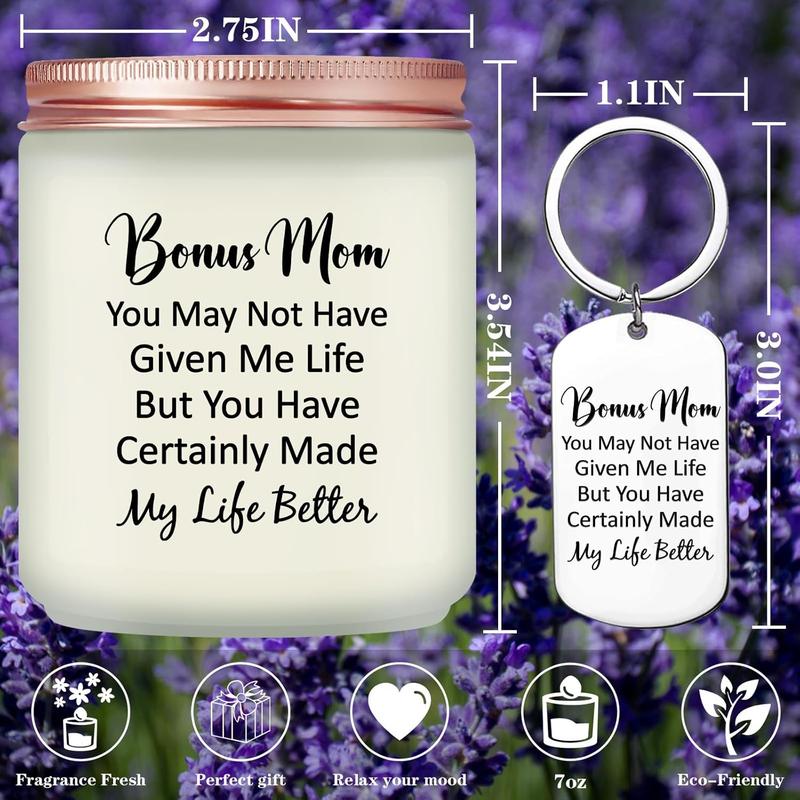 Bonus Mom Gifts from Daughter - Bonus Mom Mothers Day Gifts - Christmas Birthday Gifts for Bonus Mom from Son - Bonus Mom Candle Gifts for Stepmom