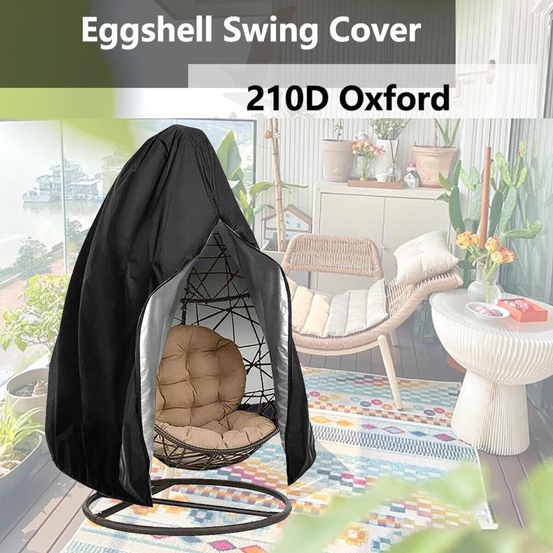 Furniture Dust Cover Room Decor, Hanging Swing Egg Chair Dust Cover with Zipper, Waterproof Sunscreen Hanging Chair Cover, Sweet Furniture Cover for Yard Garden Accessories