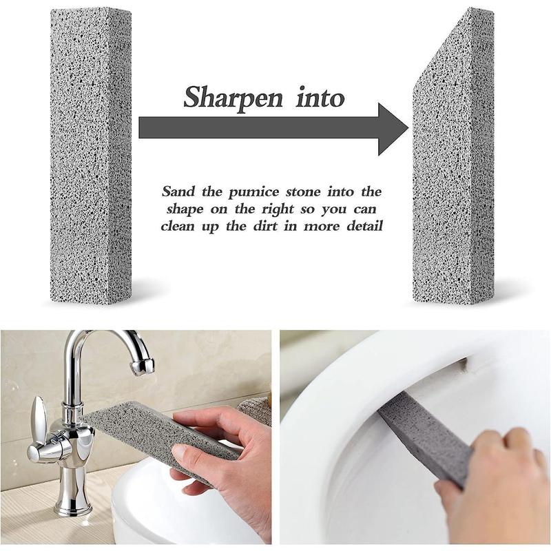 12count Pumice Stone for Toilet Cleaning Bowl Stick,Powerfully Cleans Hard Water Rings, Calcium Buildup & Stains, Suitable for Cleaning Toilet, Bathtubs, Kitchen Sink, Grill Brush Cleaner