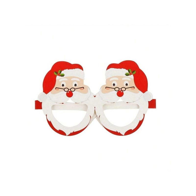 9 Pairs Of Fun Santa Claus Christmas Tree Elk Shaped Paper Glasses - Party Favors For Photo Booth Props And Christmas Decorations - Novelty Accessories For Holiday Celebrations, Christmas Decor, Christmas Decorations, Christmas Gifts