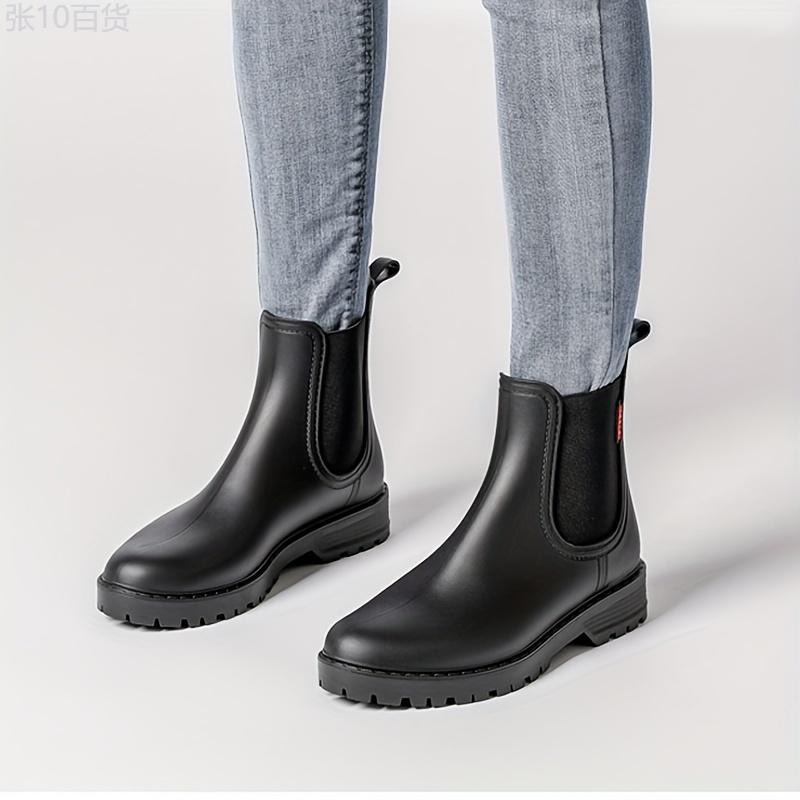 Waterproof Comfort Rain Boots for Women - Medium Tube, Non-Slip Sole, Solid Color, Breathable, Easy to Wear, Perfect for Outdoor Activities - Comfortable and Stylish Women Shoes