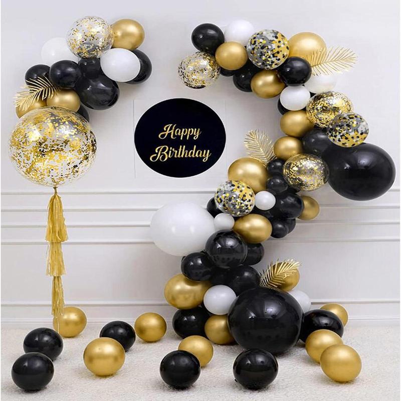 Confetti Balloon Set, 50pcs set 12 Inch Balloon with Ribbon, Party Balloon for Graduation Birthday Wedding Decoration, Party Supplies