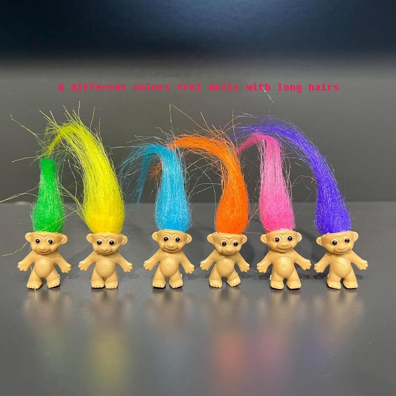 16pcs Mini Troll Dolls, PVC Vintage Trolls Lucky Doll Mini Action Figures 1.2