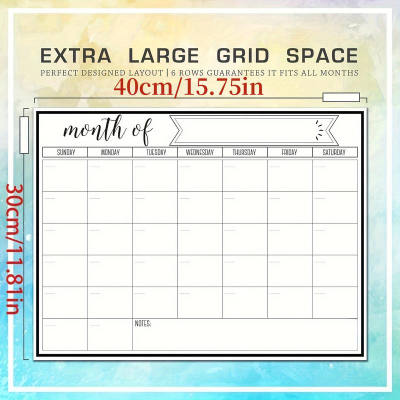 1Pc Refrigerator Calendar Magnetic Dry Erase Calendar Whiteboard Calendar for Kitchen Refrigerator Planner Comes With A Board Erase Decor christmas 2024 ornament christmas ornaments christmas gifts black friday sales 2024 in store christmas gift ideas