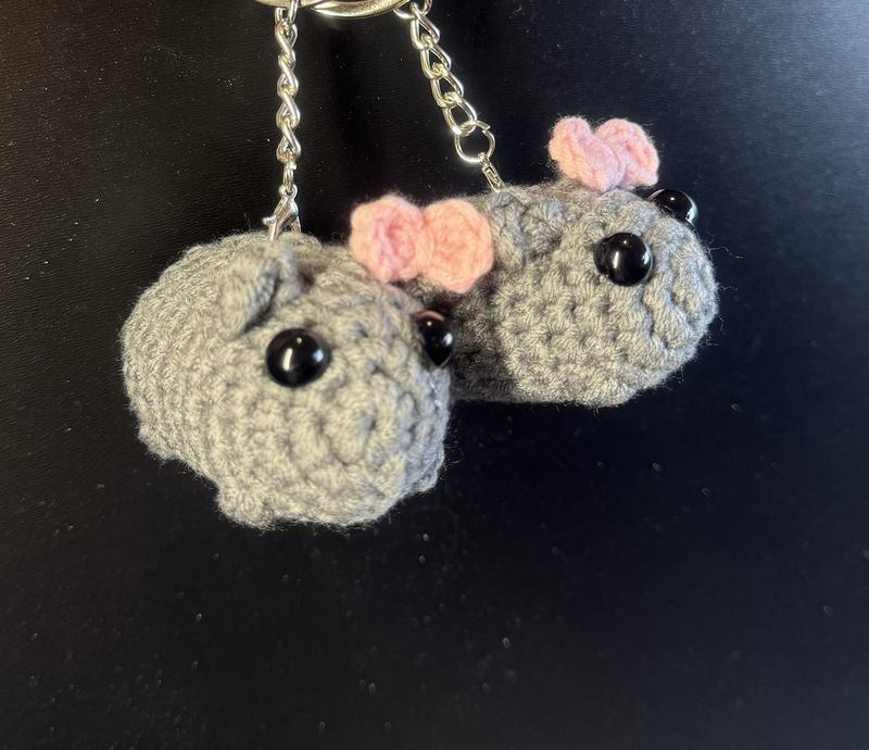 crocheted mice for home decor or gifts to friends, 2 inches long. pack of two. Decoration Hangable Ornaments Hanging