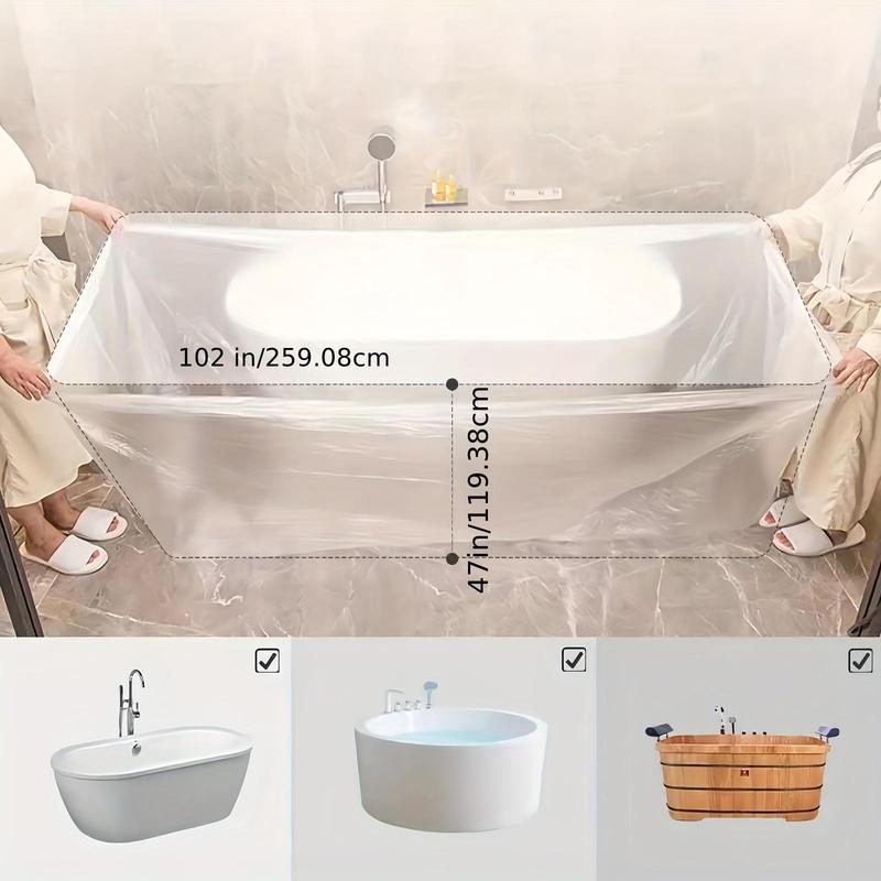 Disposable Bathtub Cover Liner, 10pcs set Large Bathtub Cover for Home, Bathtub Liner Plastic Bag, Portable Bathtub Cover for Travel, Gym, Beauty Salon, Hotel