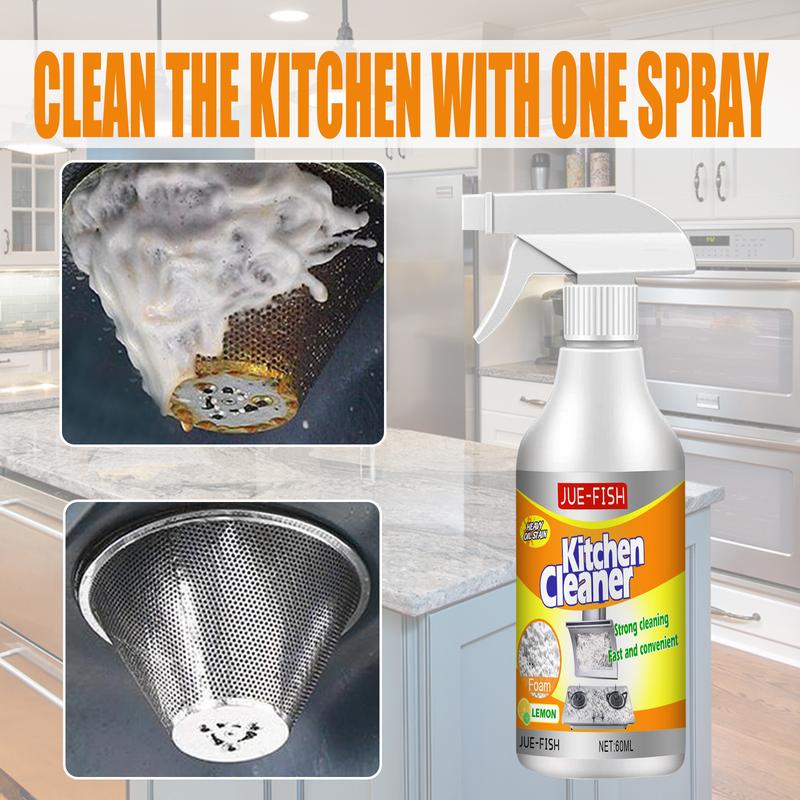 2Pcs Kitchen Heavy Oil Cleaning, Agent Antibacterial All Purpose Cleaning Spray for Kitchens, Countertops, Ovens, and AppliancesHousehold Range hood cleaner to remove heavy grease net kitchen cleaner powerful chemical degreaser descaling