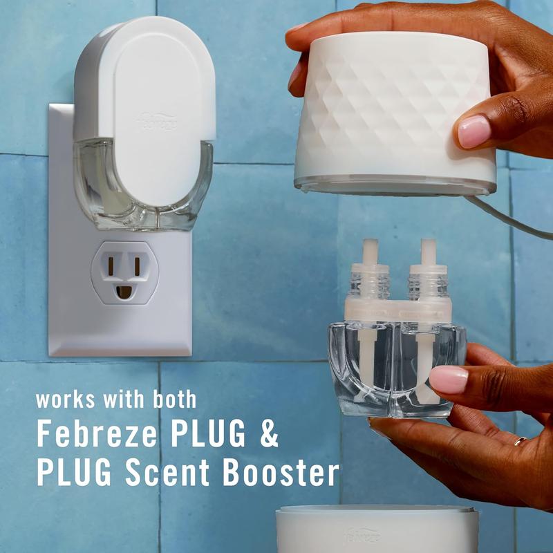 Febreze Plug Starter Kit - Scent Booster Diffuser + 2 Gain Original Refills for Continuous Freshness