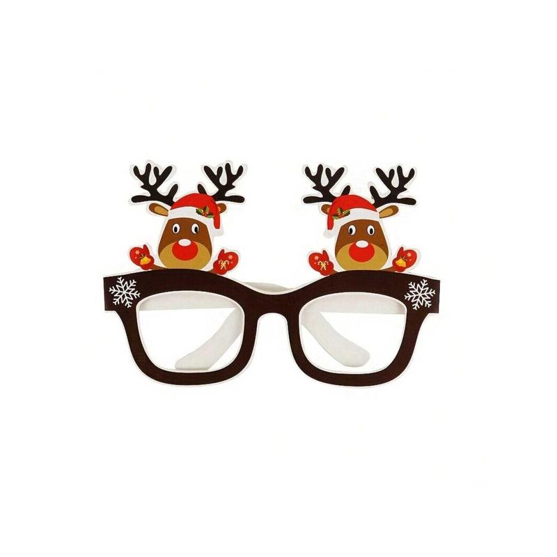 9 Pairs Of Fun Santa Claus Christmas Tree Elk Shaped Paper Glasses - Party Favors For Photo Booth Props And Christmas Decorations - Novelty Accessories For Holiday Celebrations, Christmas Decor, Christmas Decorations, Christmas Gifts