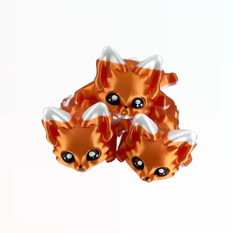 Orange Fox - Articulated 3d Print, Fun Cute Orange Fox Figurine Decoration, Great Gift