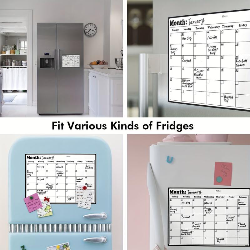 1Pc Refrigerator Calendar Magnetic Dry Erase Calendar Whiteboard Calendar for Kitchen Refrigerator Planner Comes With A Board Erase Decor christmas 2024 ornament christmas ornaments christmas gifts black friday sales 2024 in store christmas gift ideas