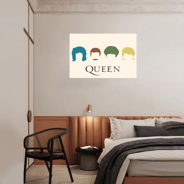 Queen Band - Silhouette Music Wall Art Decor, This Ready to Frame Vintage Music Poster Print is Perfect For Music Room, Office, Studio, And Man Cave Room Decor Aesthetic, Unframed