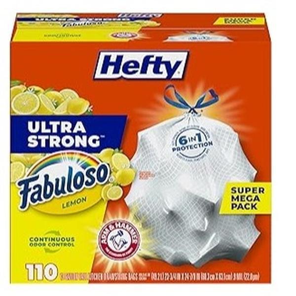 Ultra Strong Tall Kitchen Trash Bags, Fabuloso Lemon Scent, 13 Gallon, 110 Count