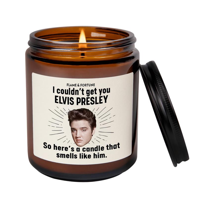 Smells Like Elvis Scented Presley Candle | Elvis Presley Fan Gift | Funny Candle Gift For Birthday | Best Friend Birthday Gift | Soy Wax Scen