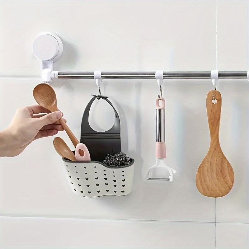 Sink Sponge Storage Drain Basket, 1 Count Kitchen Faucet Hanging Storage Drain Basket for Soap & Dish Cloth, Sink Sponge Holder for Home Kitchen Use