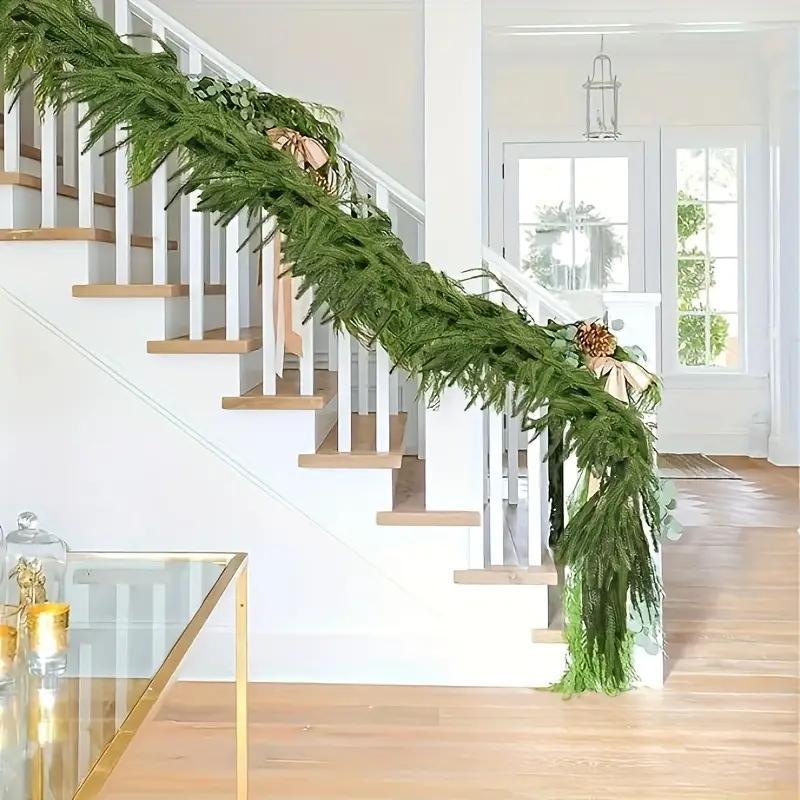 Artificial Pine Wreath, 1 Count Lifelike Faux Pine Garland, Fake Pine Wreath for Home Party Wedding Anniversary Festival Decoration