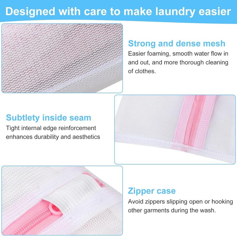 6 count Mesh Laundry Bags for Delicates, 3 Size Laundry Bag with  Zipper, Laundry Bags Mesh Wash Bags for Travel Organizing, Delicate Laundry Bag With (2 Large, 2 Medium, 2 Small)