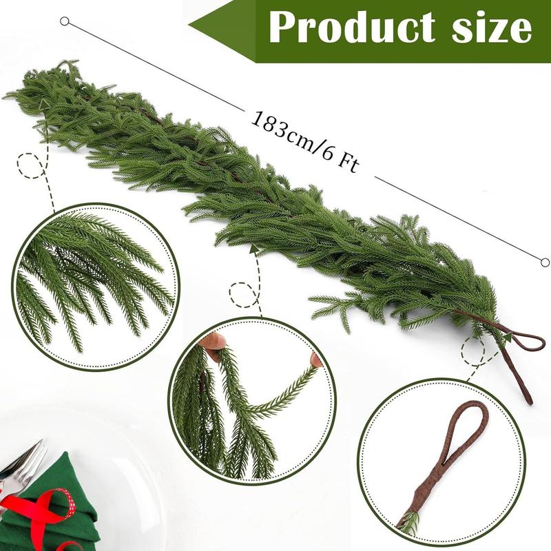 Artificial Pine Wreath, 1 Count Lifelike Faux Pine Garland, Fake Pine Wreath for Home Party Wedding Anniversary Festival Decoration