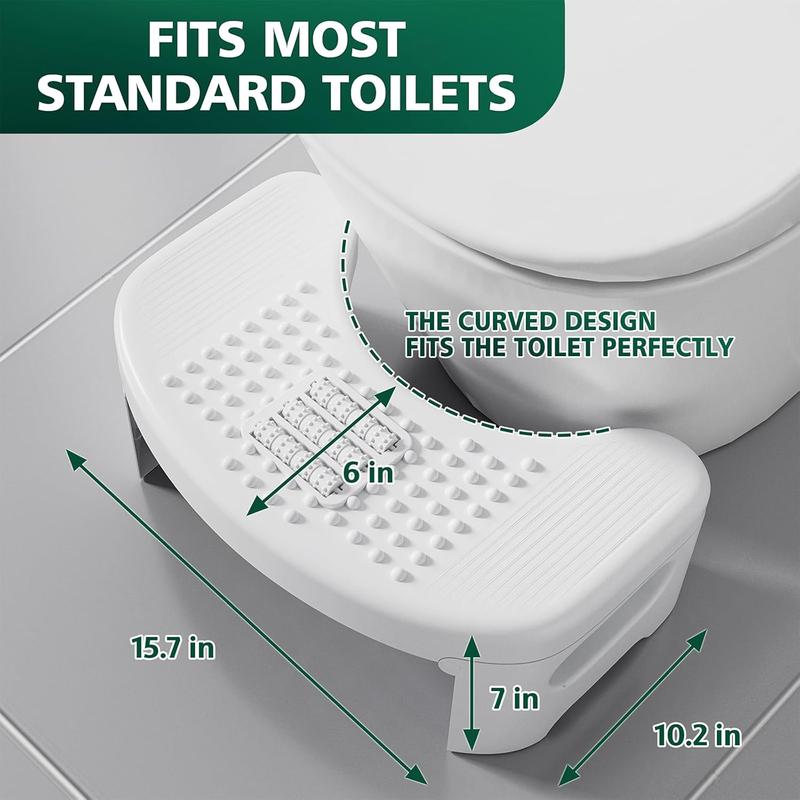 Toilet Step Stool  7 Inch Foldable Portable Non-Slip for Adult Poop Stool, Bathroom, Footrest Stool for Pooping, Toilet Assistance Step