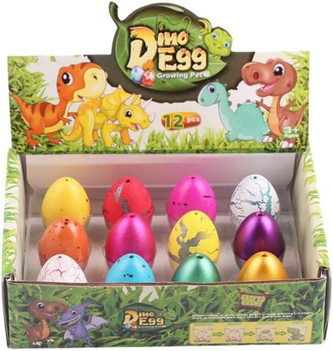 12PCS Small mini Hatching Dinosaur Eggs for  Dinosaur Party Favors  Birthday Goodie Bag Stuffers Grows 600% - Dino Egg Toys for Boys & Girls  3-8 - Gift Stocking Stuffers Creative .