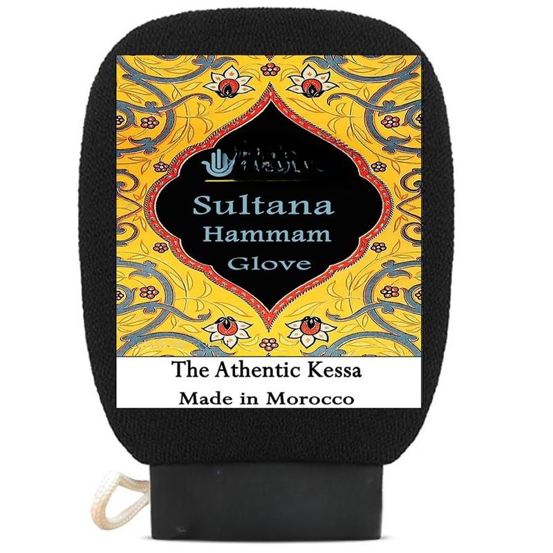 Sultana  Kessa Glove, Heavy  Scrubber. Microdermabrasion Mitt,  , Deep Pore Cleansing & Spray Tan Remover, Medium Rough, Long Lasting,  Morocco