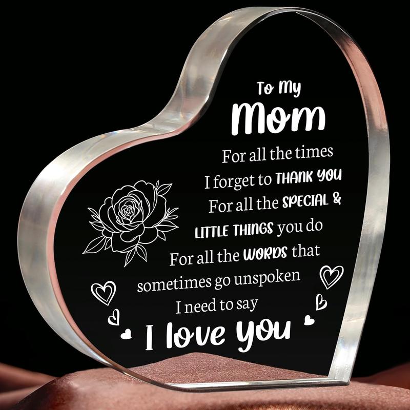 Gifts for Mom, Mom Birthday Gifts - Acrylic Keepsake 3.9x3.9 Inch - I Love You Mom Gifts from Son Daughter - Best Mothers Day Valentines Day Christmas Gifts for Mom