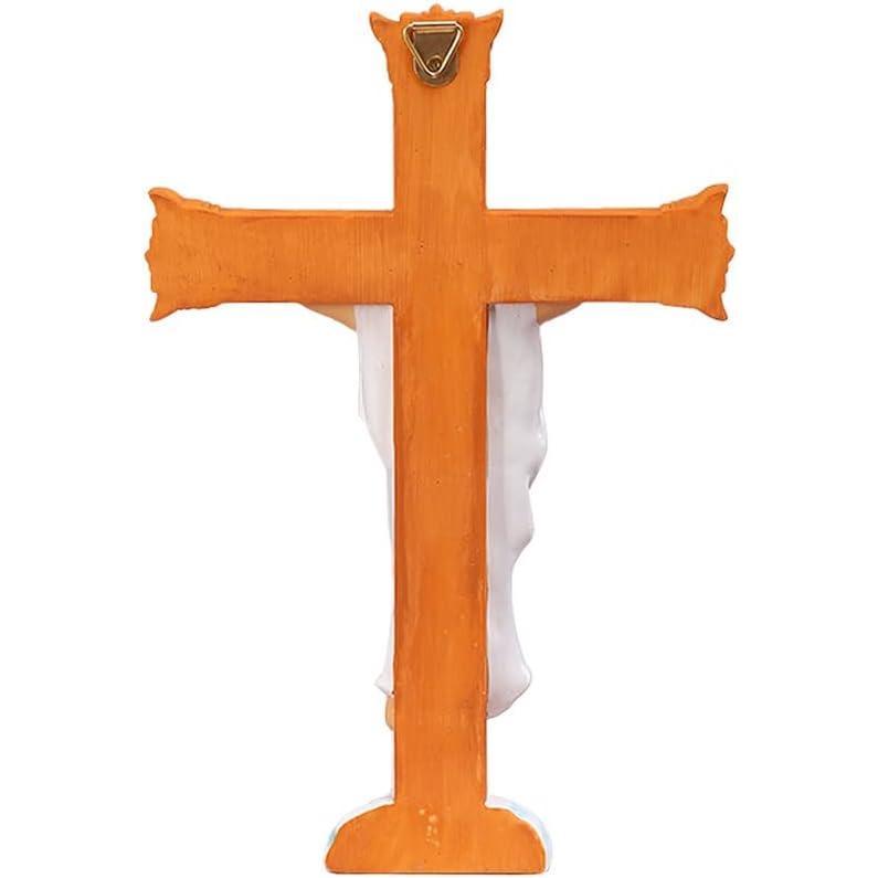 Catholic Crucifix Cross Church Ornaments, for Decorations Home Office Table Resin Jesus Christ Statues and Figurines 7.87Inch