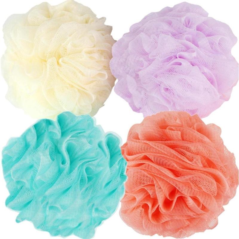 Loofah Sponge 70g count Bath Sponges Shower Loofahs Mesh Balls for Body Scrubber Wash Exfoliating Bathroom Men Women - 4 Pack Scrubber Cleaning Loofah Bathing Accessories(Creative Life Pavilion)