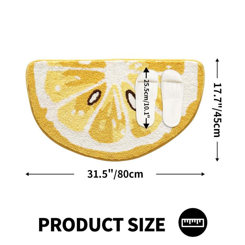 Lemon Shaped Bath Mat, 1 Count Creative Non-slip Soft Machine Washable Bath Mat, Absorbent Thickened  Bath Mat for Bathroom  Toilet Home  Dormitory Decor