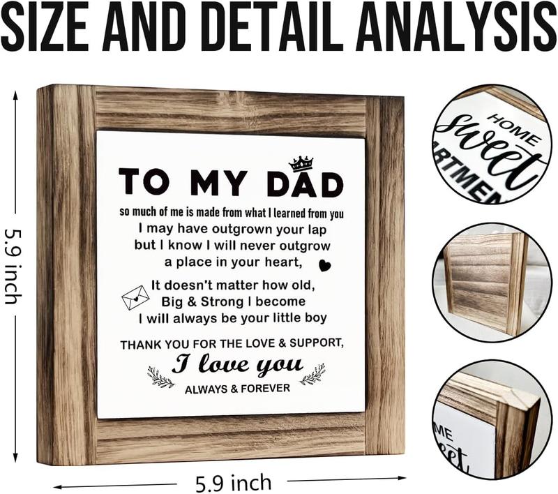 Gift to My Dad, Son To Dad Gift, Decorative Plaque Box Sign, Dad Son Wood Sign, Father's Day Gift, Christmas Gift, Dad Birthday Gift from Grown Son, Novelty Dad Gift, Unique Gift for Dad from Son