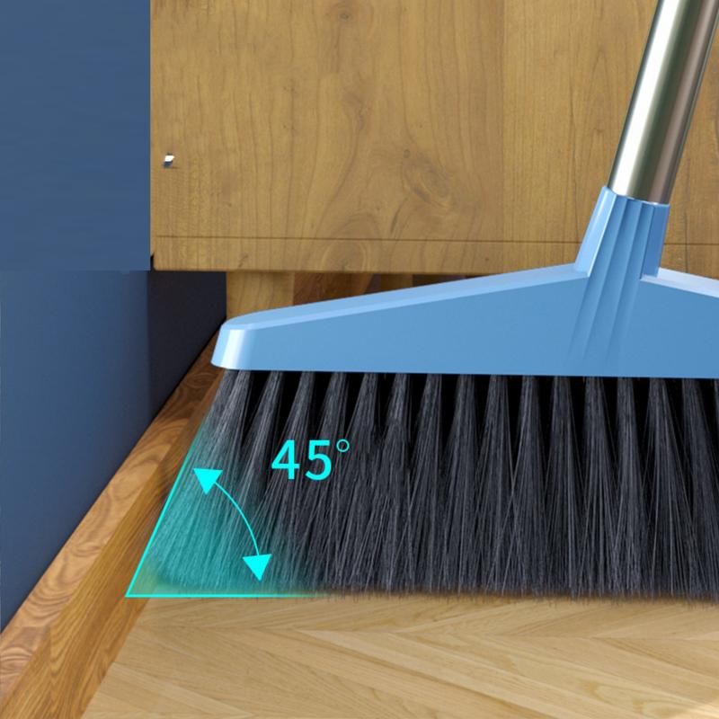 Broom and Dustpan Set Long Handle Broom with Stand Up Dustpan Combo Set for Office Home Kitchen Lobby Floor Use Dust pan and Broom Set Brush Cleaning