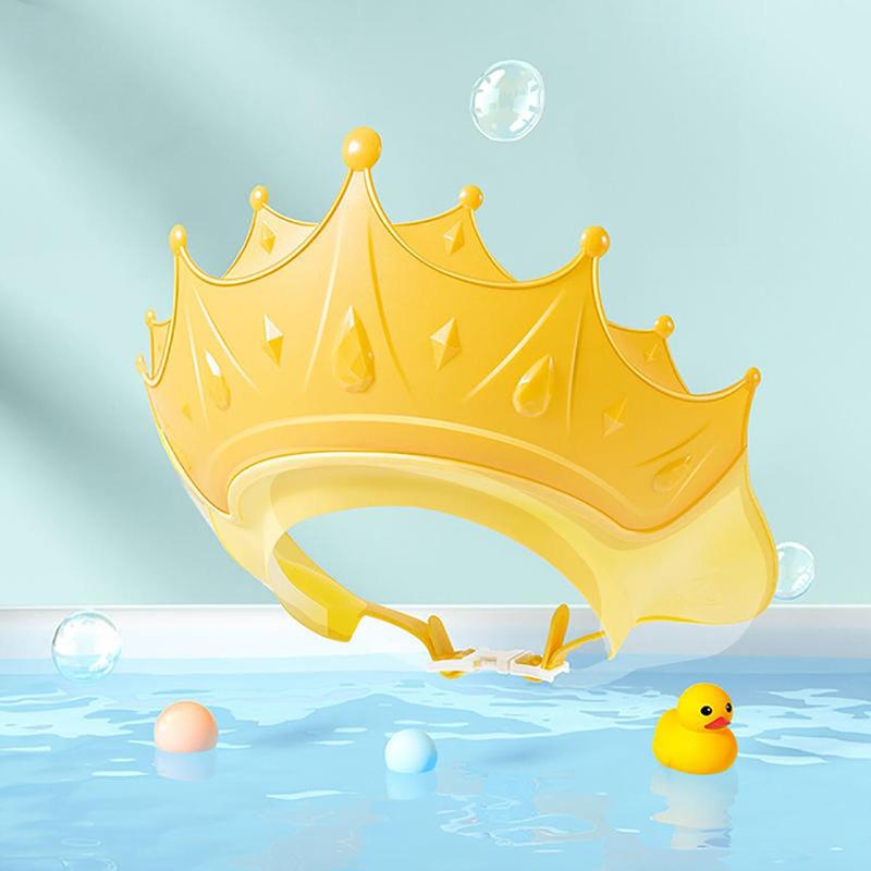 Cute Kids Cartoon Crown Shaped Shower Cap, 1 Count Reusable Silicone Shower Cap for Kids, Bathroom Supplies for Home Use