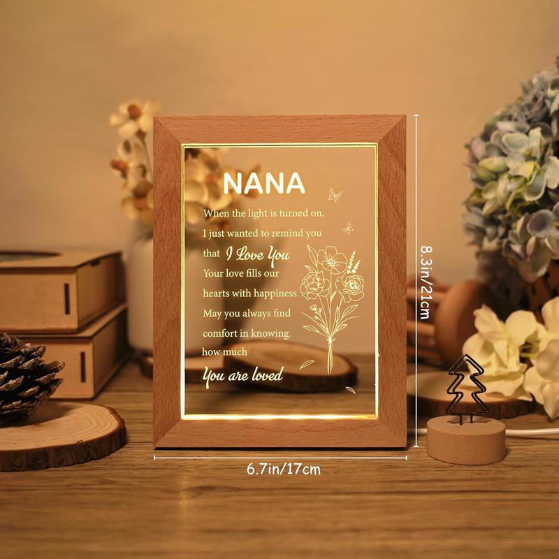 Grandma Gifts for Nana, Christmas Gifts, Mother's Day Gifts for Grandma, with Photo Frame, Birthday Gifts for Nana, Gifts for Grandma from Granddaughter Grandson (6.7 * 8.3in)